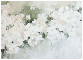 Tablou - Abstracție de Flori Albe (70x50 cm)
