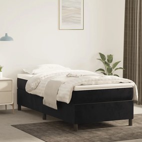 Cadru de pat box spring, negru, 90x190 cm, catifea Negru, 35 cm, 90 x 190 cm