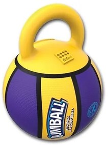 GiGwi Minge de cauciuc pentru câini cu mânerJumball Basketball cu mâner galben, 20 cm