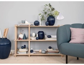 Vază din gresie Kähler Design Hammershoi, înălțime 10 cm, albastru închis