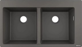 Chiuveta compozit Hansgrohe S51 SilicaTec gri piatra 88x51 cm