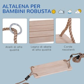 Leagan de gradina pentru copii Outsunny, 40x16x120cm, lemn | Aosom RO