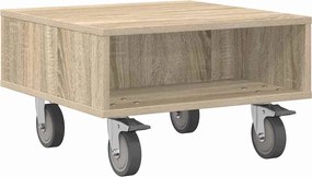vidaXL Masă laterală cu roți Stejar Sonoma 50,5 x 50 x 30 cm