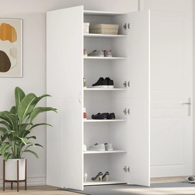 vidaXL Dulap Pantofi Alb 80x35.5x180 cm Lemn Prelucrat