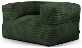 Fotoliu bean bag verde cu tapițerie din catifea reiată MooG – SLOWDOWN