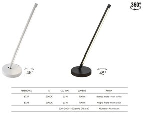 Veioza/Lampa de masa LED design modern minimalist TORCH alba