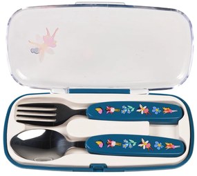 Tacâmuri pentru copii albastre din oțel inoxidabil 2 buc. Fairies in the Garden – Rex London