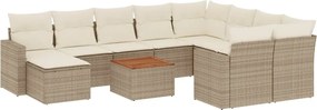 vidaXL Set canapele de grădină cu perne, 11 piese, bej, poliratan
