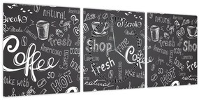 Tablou - Coffee (cu ceas) (90x30 cm)