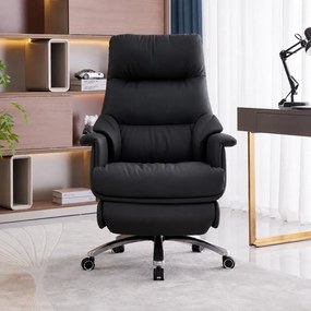 Royal Executive AeroComfort P189 – Scaun Executiv Premium din Piele Naturală, Reclinabil Electric, Încălzire, Ventilație și Masaj Airbag, Suport pentru Picioare, 150 kg, Negru