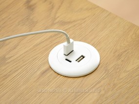 Masă PC Osto 100 (stejar alb + negru). 1109812