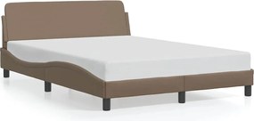 vidaXL Cadru de pat, Dover, cappuccino, 140x200 cm, piele ecologică