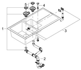 GROHE 31642AP0 - Chiuvetă K400 1000 × 500 mm granit/negru