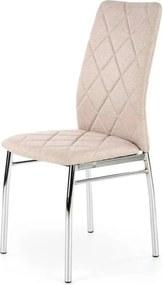 Scaun tapitat K309, bej deschis/crom, stofa clasica/metal, 43X57X97 CM
