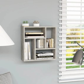 vidaXL Raft de perete, gri beton, 45,1x16x45,1 cm, lemn prelucrat