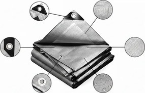 Prelată argintie 6x12 m 200 g/m2