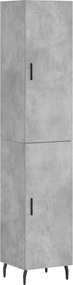 vidaXL Dulap înalt, gri beton, 34,5x34x180 cm, lemn prelucrat