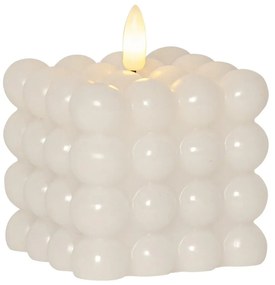Lumânare LED din ceară albă Star Trading Flamme Dot, înălțime 9,5 cm