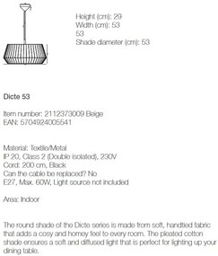 Pendul design modern DICTE 53 bej 2112373009 NL