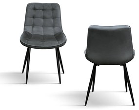SET 4 Scaune Ernest catifea, structura metalica - BEJ - STANDARD - 4 BUCATI