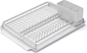Resigilat: Uscator de vase Brabantia Sinkside 1000205, Tava de scurgere in chiuveta, Suport ustensile, Gri deschis