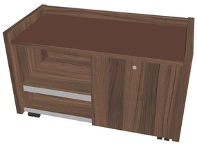 Comodă mobilă Verno 100 x 50 cm cu sticlă, dreapta, nuc / maro