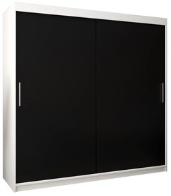 Dulap de haine 200 cm Toki (alb mat + negru mat). 1064846