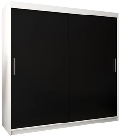 Dulap de haine 200 cm Toki (alb mat + negru mat). 1064846