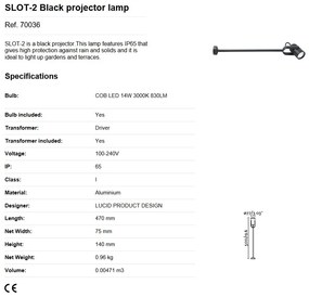 Aplica cu brat tip Proiector LED de exterior IP65 SLOT-2