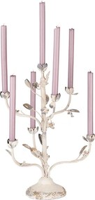 Sfesnic 7 lumanari, alb, din metal, cu aspect vintage, Ø39x51 cm, Bloom