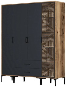 Dulap de haine Kiara STP (Nuc + antracit). 1088414
