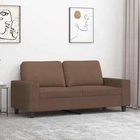 vidaXL Canapea cu 2 locuri, maro, 140 cm, material textil
