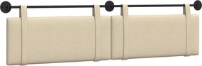vidaXL Cap de pat suspendat Pe perete Crem 210 x 55 x 5 cm țesătură