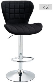 HOMCOM Set de 2 Taburete de Bar Design Contemporan Înălțime de șezut reglabilă 59-81 cm rotative 360° In Negru | Aosom Romania