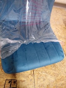 OFERTA Scaun de catifea petrol LAVA PETROL BLUE cu picioare negre II. calitate