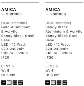 Aplica de perete LED design modern AMICA aurie