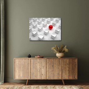 Tablou cu abstracție - cub cu bilă (70x50 cm)