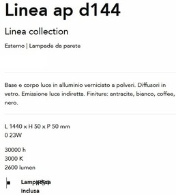 Aplica LED iluminat exterior ambiental IP54 Linea ap d144 cafenie