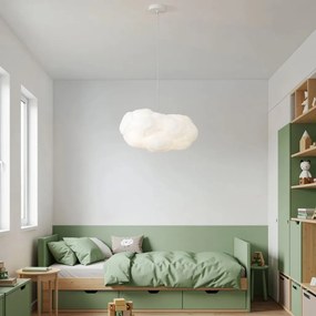 Lustra decorativa Cloud 50cm, realizat manual din matase artificiala si bumbac