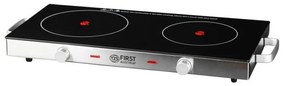 Plită dubla cu infrarosu FIRST FA-5096-7, 2800W, Pana la 300°C, Termostat, Sticla ceramica, Negru/Inox