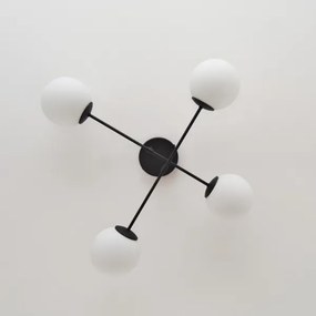 Lustră aplicată MOON 4xE27/15W/230V negru