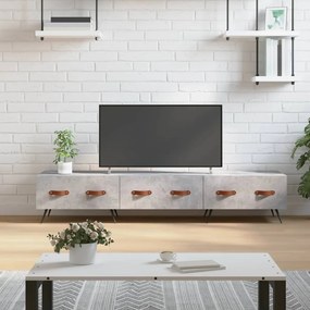 Comoda TV, gri beton, 150x36x30 cm, lemn prelucrat