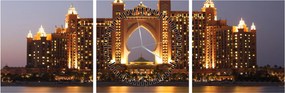 Tablou construcției în Dubai (cu ceas) (90x30 cm)