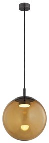 Lustra suspendata din Sticla, Chihlimbar, Metal, Titan, SACRAMENTO