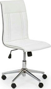 Scaun de birou PORTO, alb, piele ecologica, 44x57x97/107 cm
