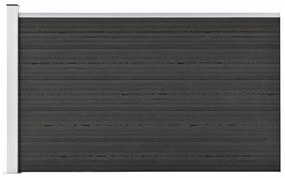 Gard de gradina, gri, 175x105 cm, WPC 1, Gri, 1 sectiune cu 1 stalp