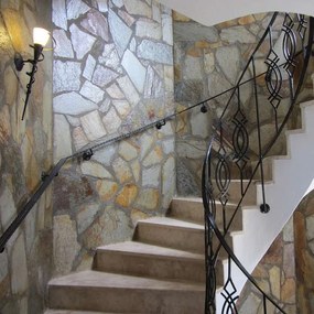 Aplică rustică maro ruginiu cu sticlă crem - Castle