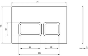 Ravak X01739 - Buton de evacuare TWIN 24,7 x 16,5 cm, alb