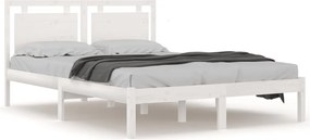 vidaXL Cadru de pat, alb, 120x200 cm, lemn masiv