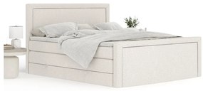 Pat boxspring bej cu spațiu de depozitare 140x200 cm Lavenda – Maison de Rêve